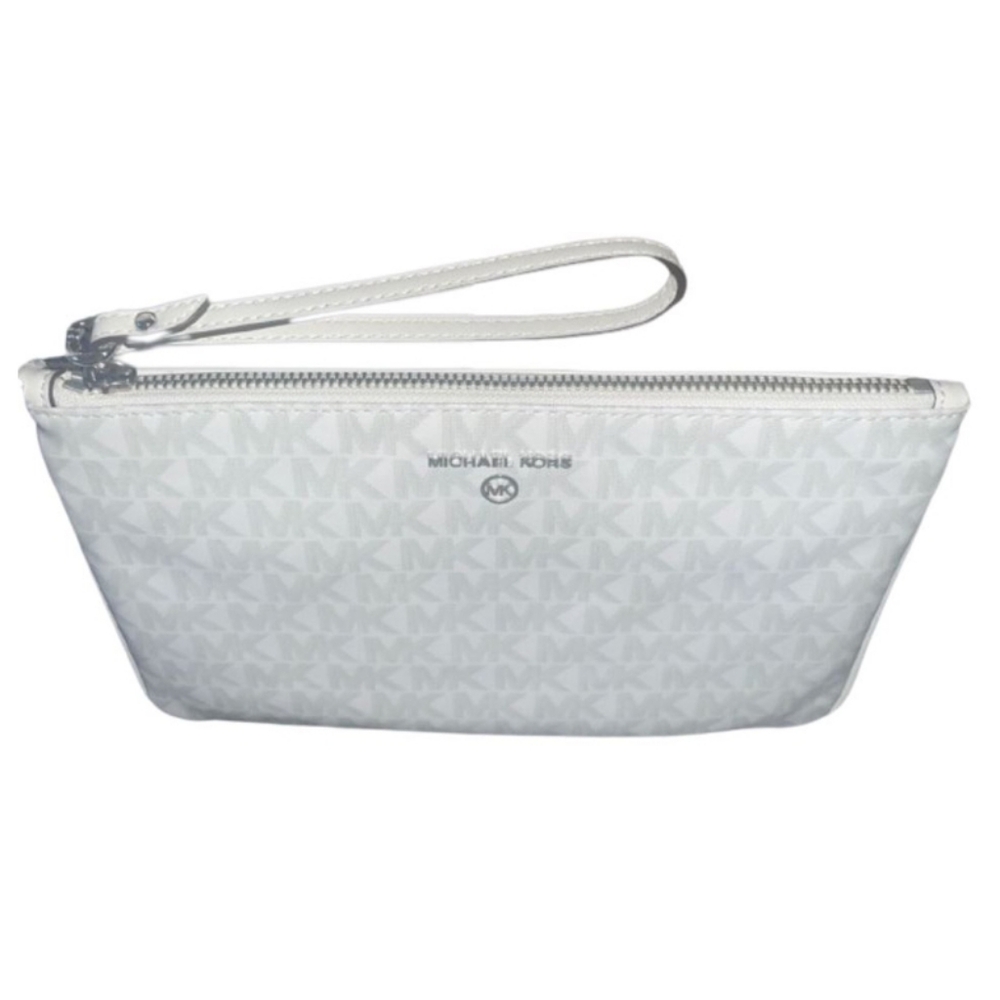 Michael Kors Silver and White Clutch with Monogram Design - Picture 3 of 5